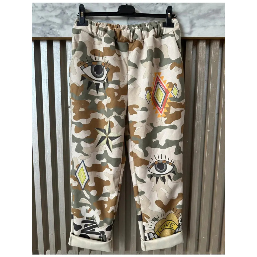 LL505 Loowie Edgy Animal and Graffiti Printed Joggers Sweatpants One Size